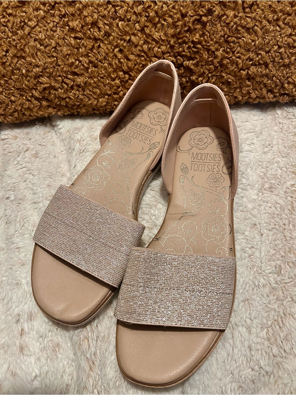 Mootsies Tootsies Blush Glitter Strap D'Orsay Sandals